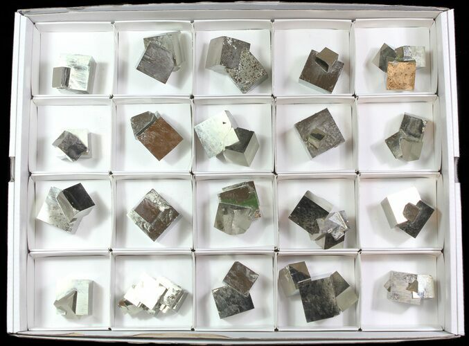 Large, Cubic Pyrite Clusters From Spain (Wholesale Flat) - Pieces #65665